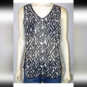 INC Sheer Zebra Print Tank Top
